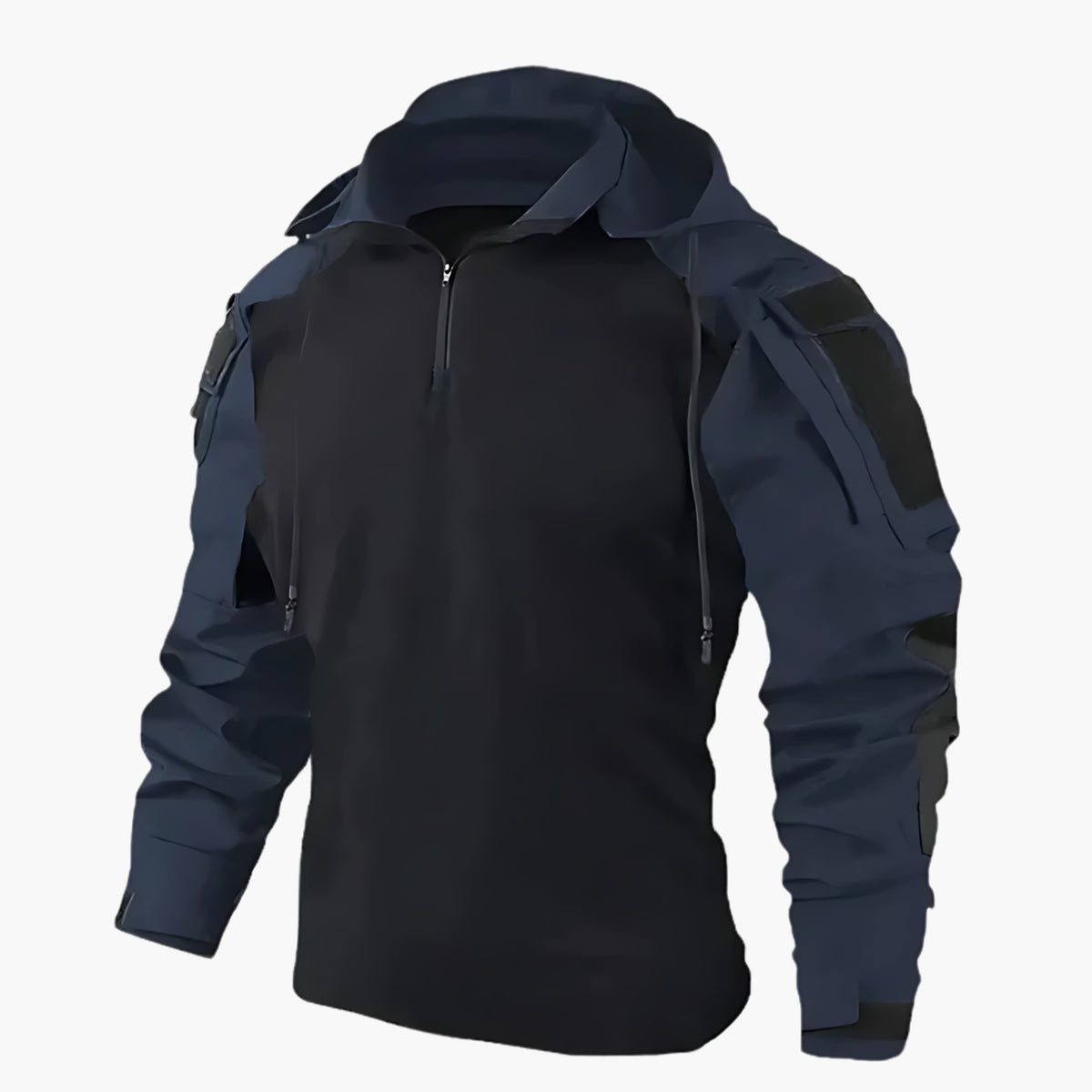 Striker tactical hooded jacket in rugged style with durable design for outdoor and urban wear