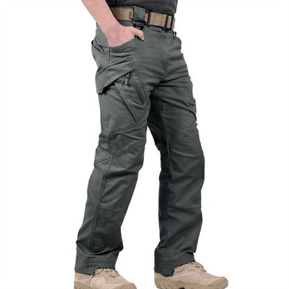 Men's relaxed fit cotton cargo pants with multiple utility pockets for outdoor adventures