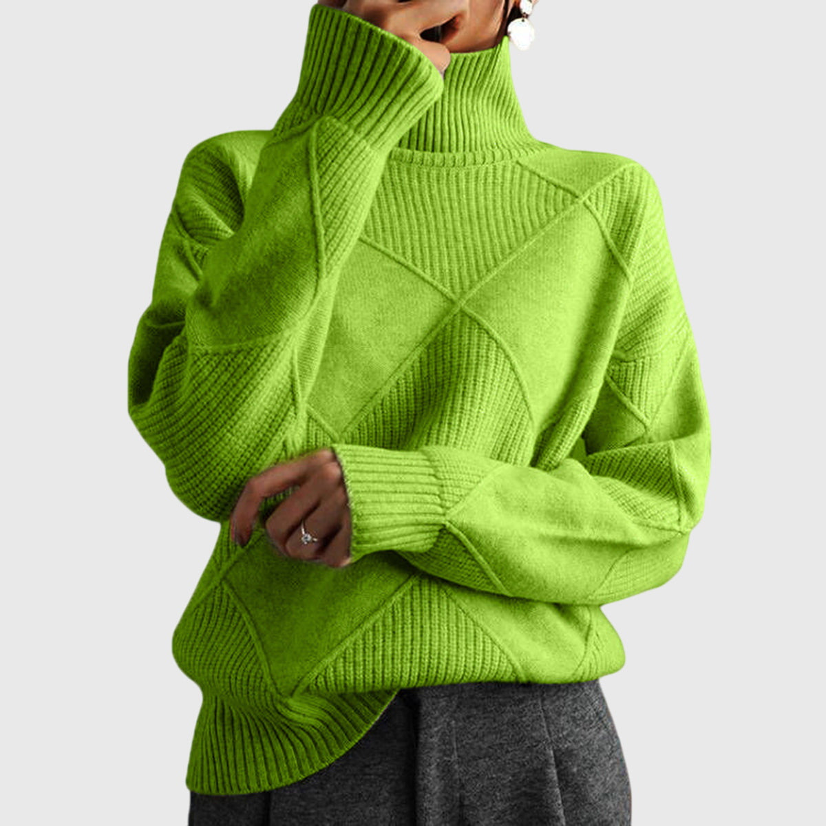 Avery classic turtleneck sweater cozy chic high-neck design perfect for layering timeless elegance