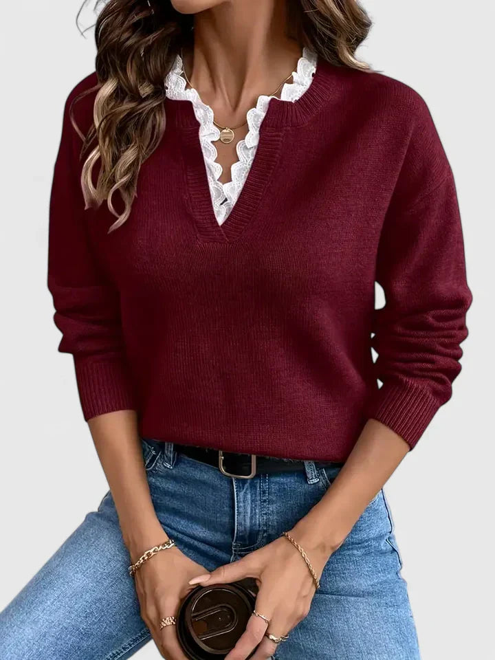 Ivory elegant sweater with flattering silhouette, soft premium fabric and polished versatile style