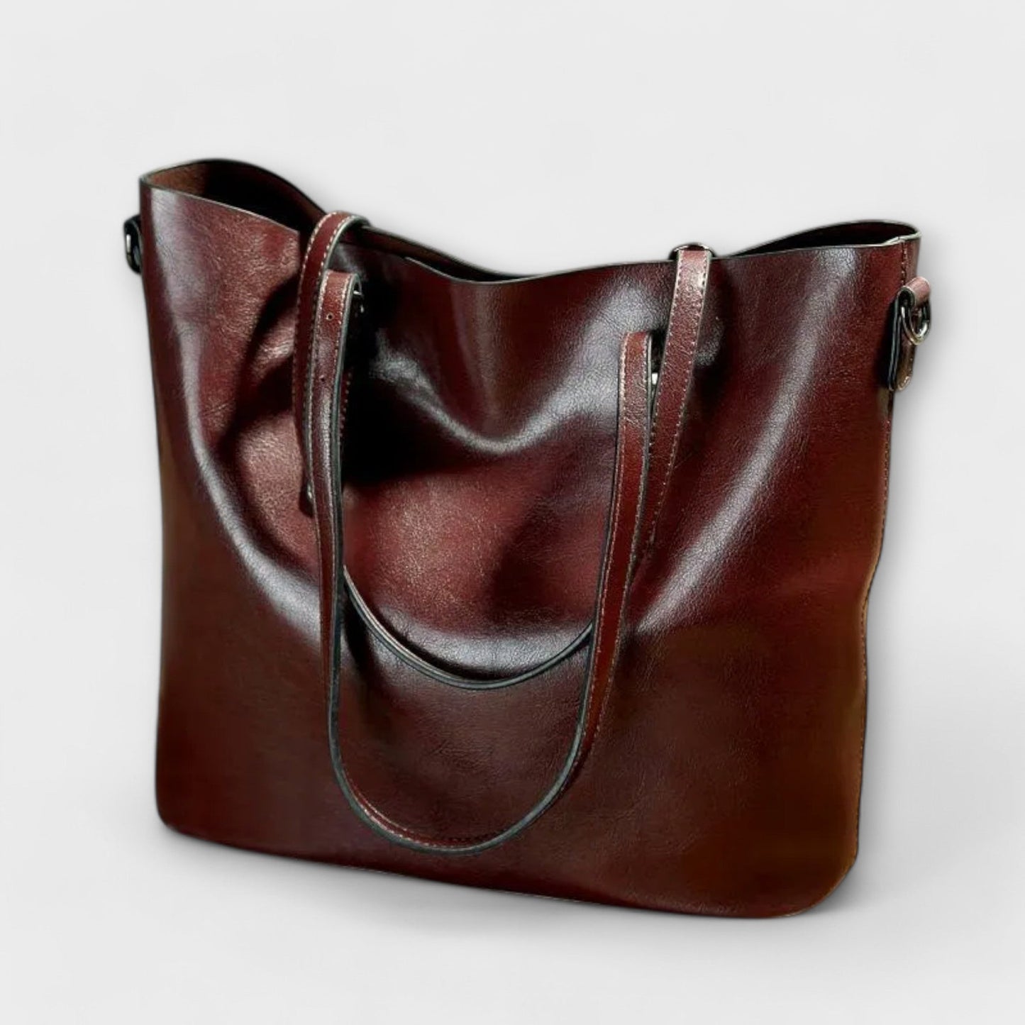 Alruna™ black structured shoulder bag with adjustable straps, spacious design for work and travel