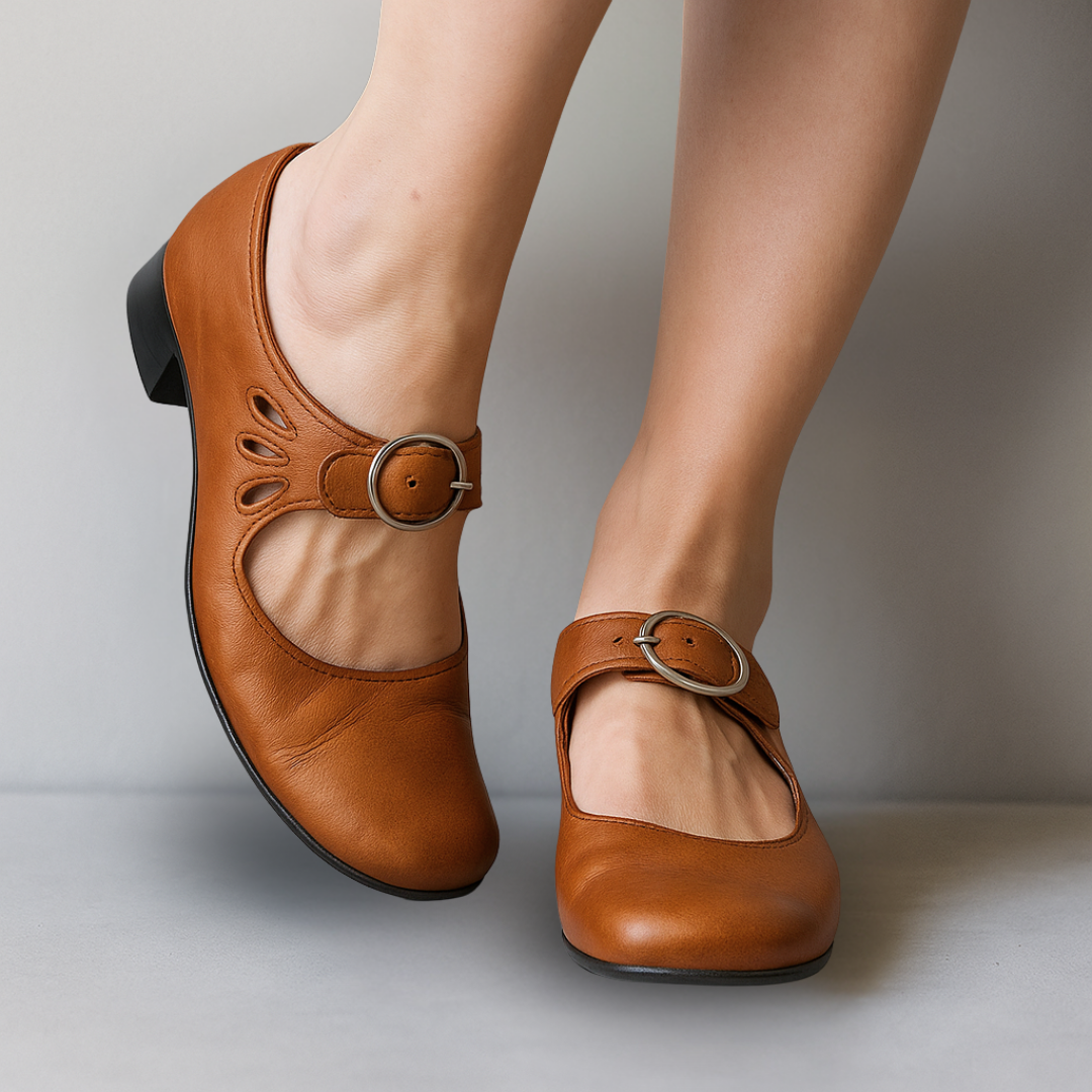 Women's vegan leather comfort sandals with comfort support strap design in neutral tones