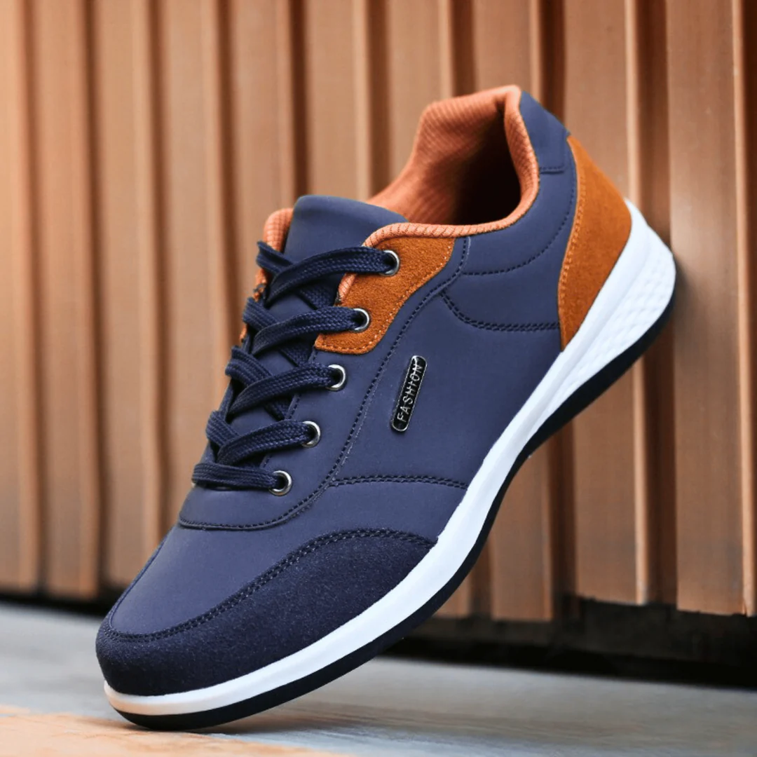 Bryson breathable sneakers in white leather with shock-absorbing sole and non-slip city-ready outsole