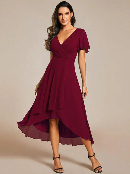 Morgan silk chiffon A-line dress high waist airy silhouette for weddings evening events