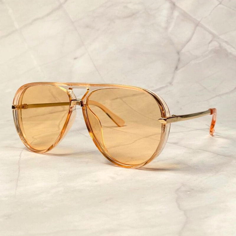 Westley 70s aviator sunglasses gradient lenses sculpted acetate frames gold metal arms deadstock vintage