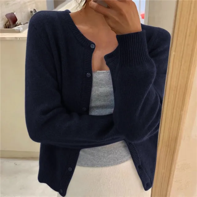 Wavlynn Erica women's midweight knit cardigan soft relaxed-fit winter layering piece for casual everyday wear