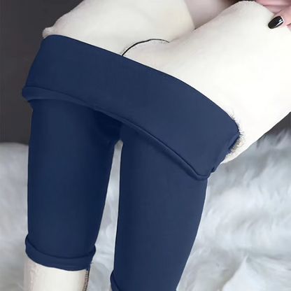 Women's black high waisted thermal leggings sherpa fleece lined tummy control winter running