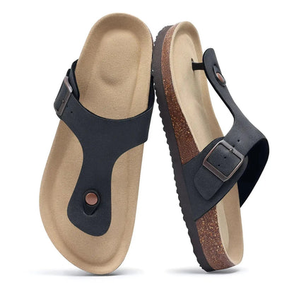Women's adjustable strap clogs in suede with cushioned cork footbed, open-back casual style