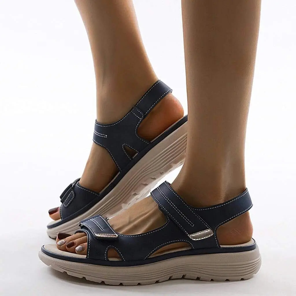 Women's adjustable strap sandals neutral tone casual style contoured cushioned midsole everyday summer