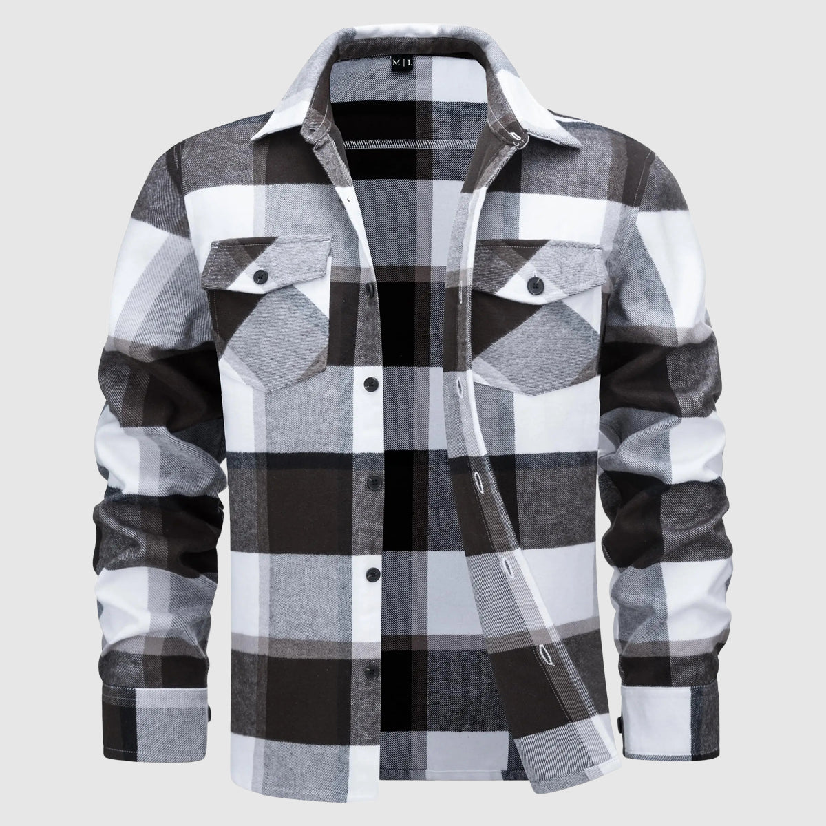 Alessandro Veneti Metro Check flannel shirt in warm earth tones with classic grid pattern and relaxed fit