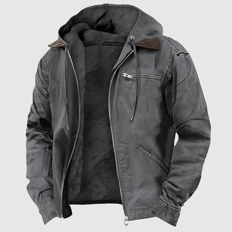 Alessandro Veneti Shield Soft Hooded Jacket in warm tones, relaxed fit with distinctive hood