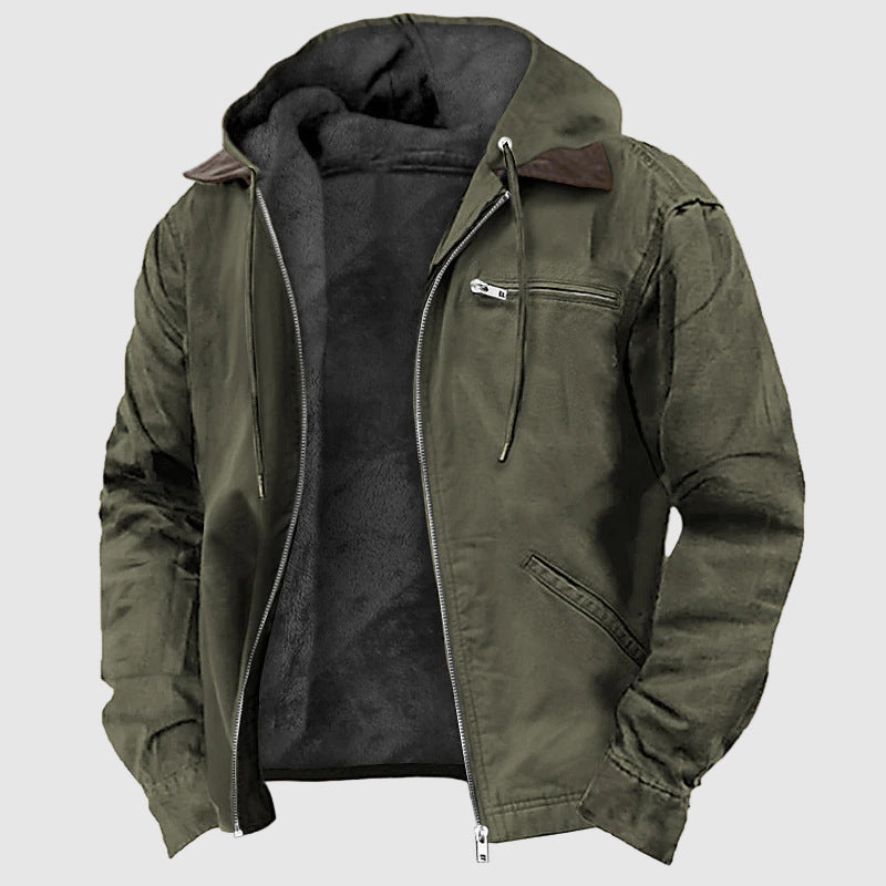 Alessandro Veneti Shield Soft Hooded Jacket in warm-toned ultra-cozy blend with fitted hood and sleek cut