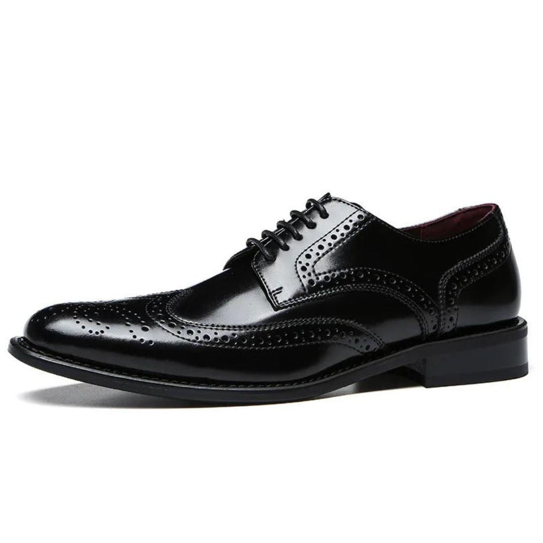 Alexander Classic Brogues tan leather oxford shoes with traditional brogue perforated detailing