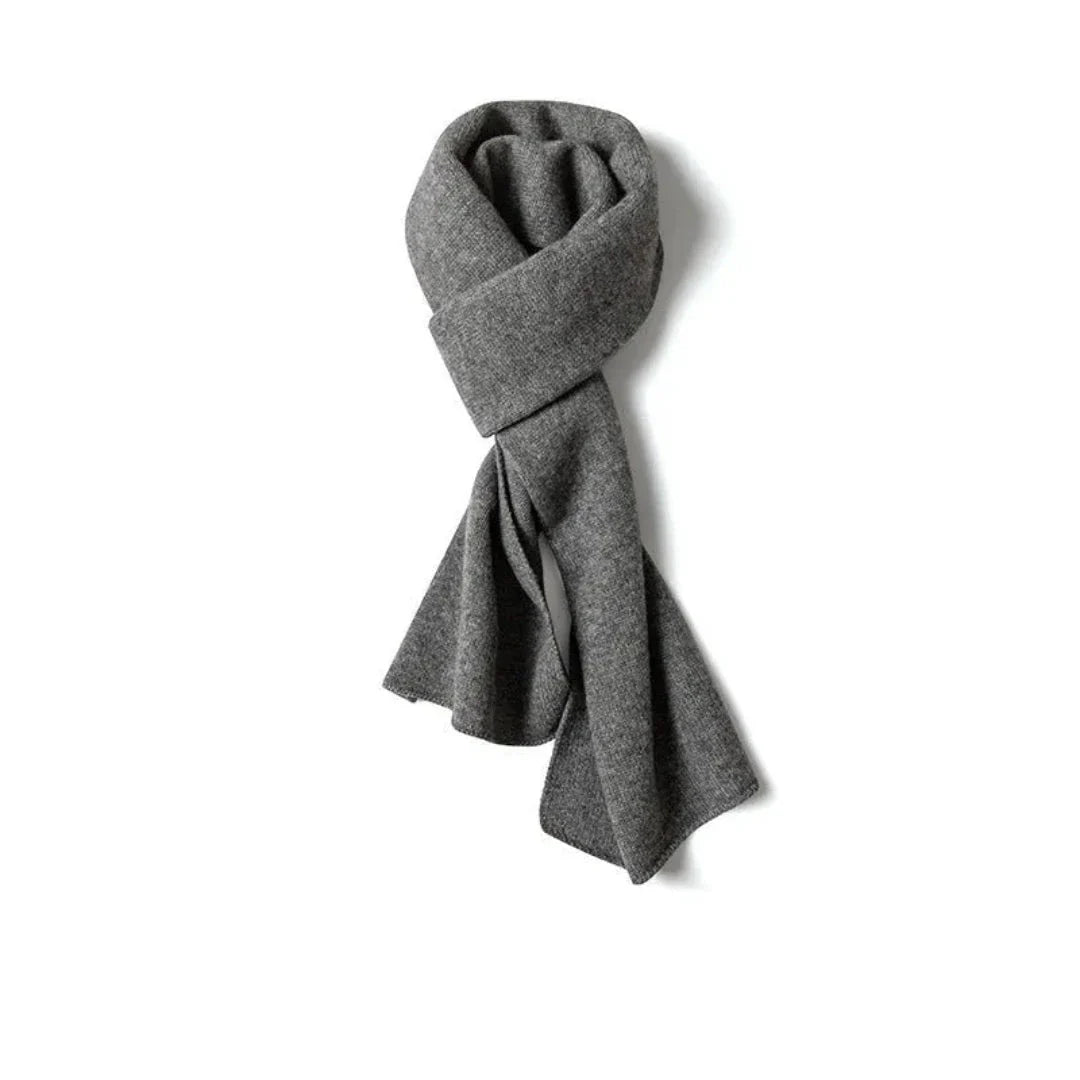 Soft long 100% cashmere scarf in classic minimalist style, lightweight yet warm for all-day wear