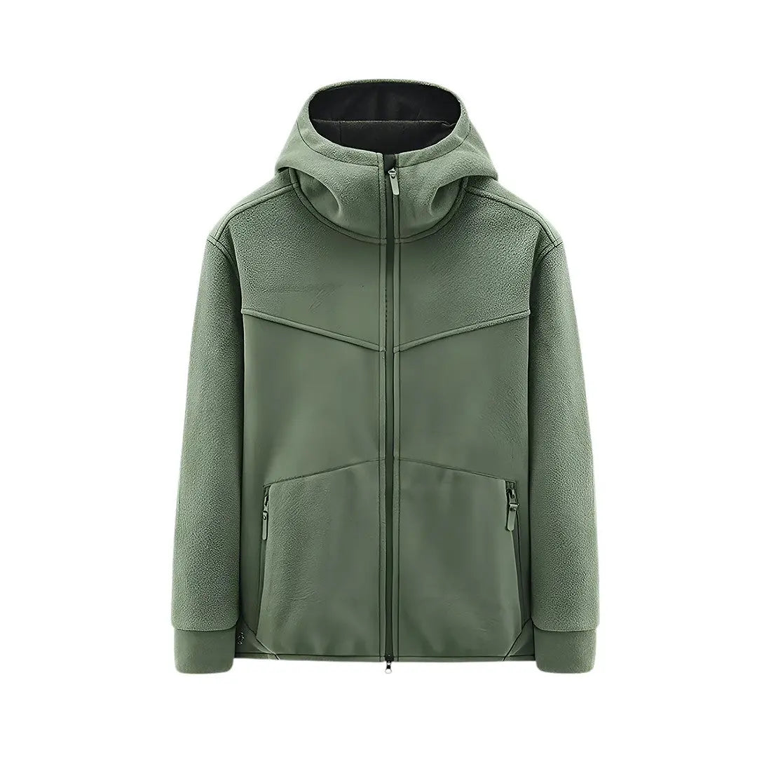 Alpine Breeze relaxed-fit hoodie with cozy fleece lining, durable zipper closure, and adjustable hood