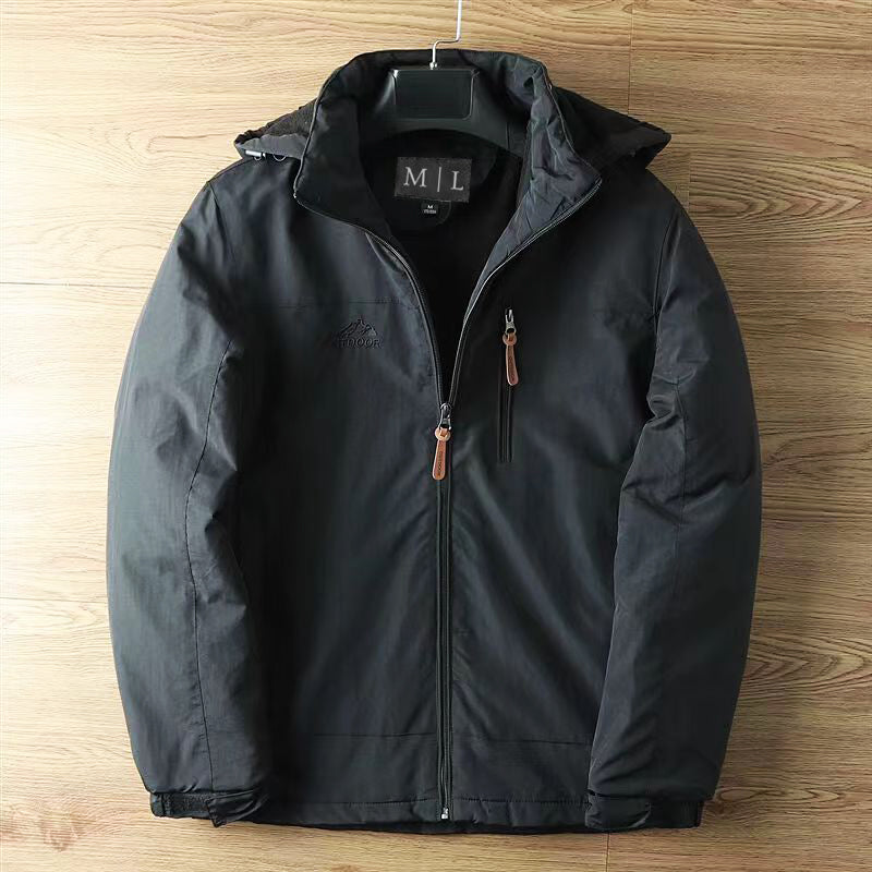 Felix Grant Alpine Shield Jacket navy blue waterproof outdoor coat with removable hood and fleece lining