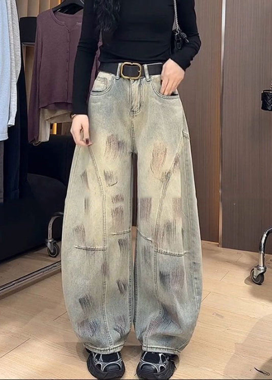 Pantalon en jean large style américain Spicy Girl Automne - Wavlynn