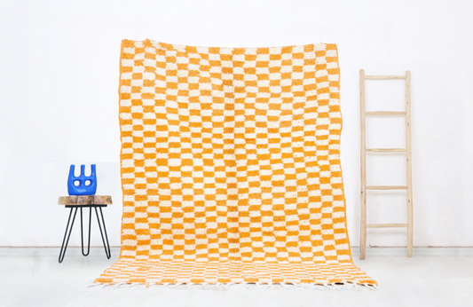 Anzar  Moroccan Checkered Rug 4'4" x 5'9" - Wavlynn