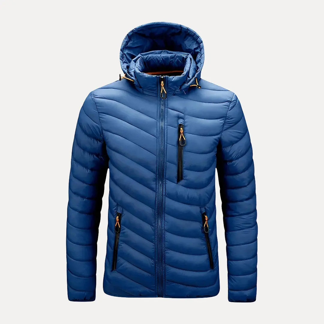 Apollo Urban Ember rust hooded jacket, slim-fit cotton-padded with casual zipper pockets