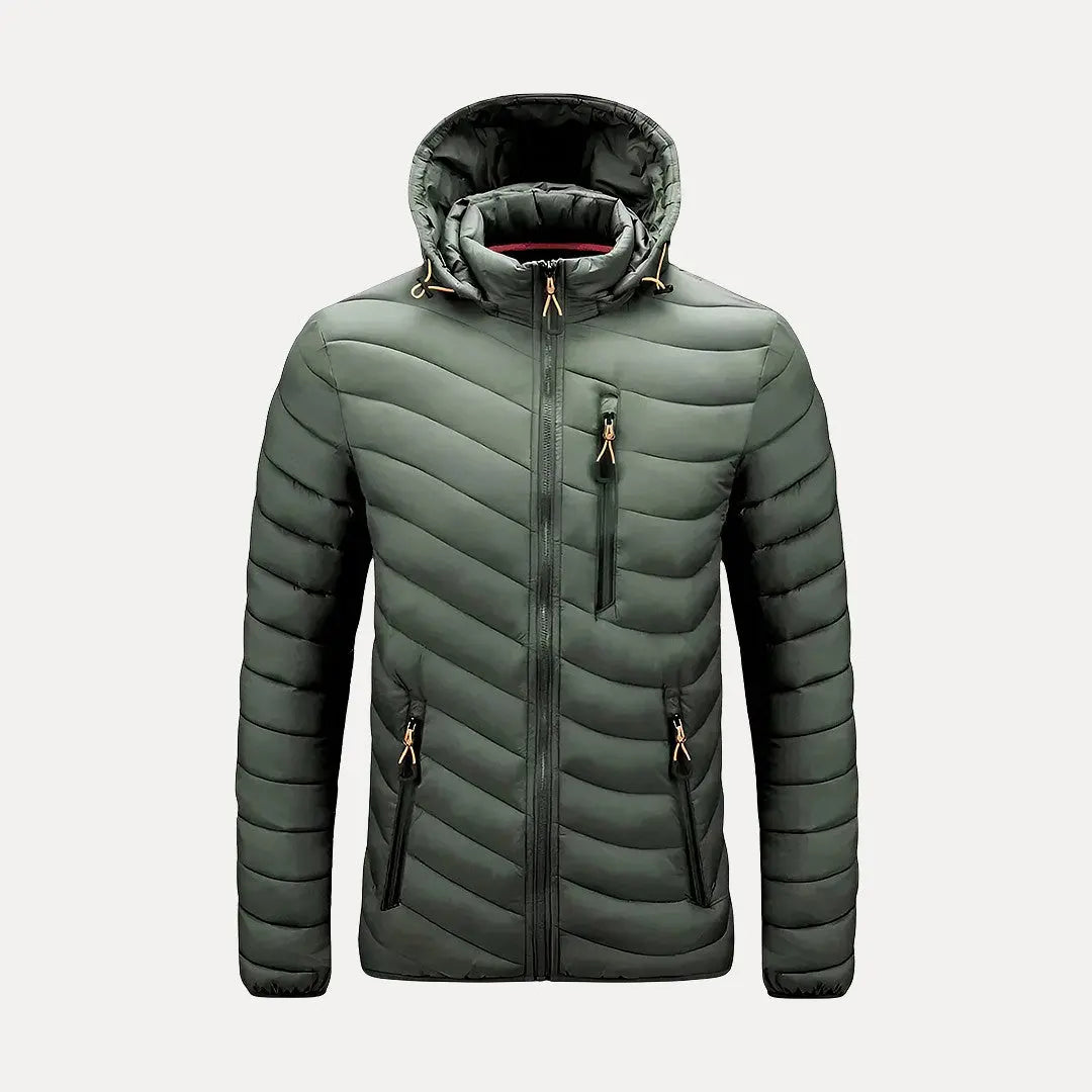 Apollo Urban Ember rust hooded jacket slim-fit cotton-padded with casual zipper pockets