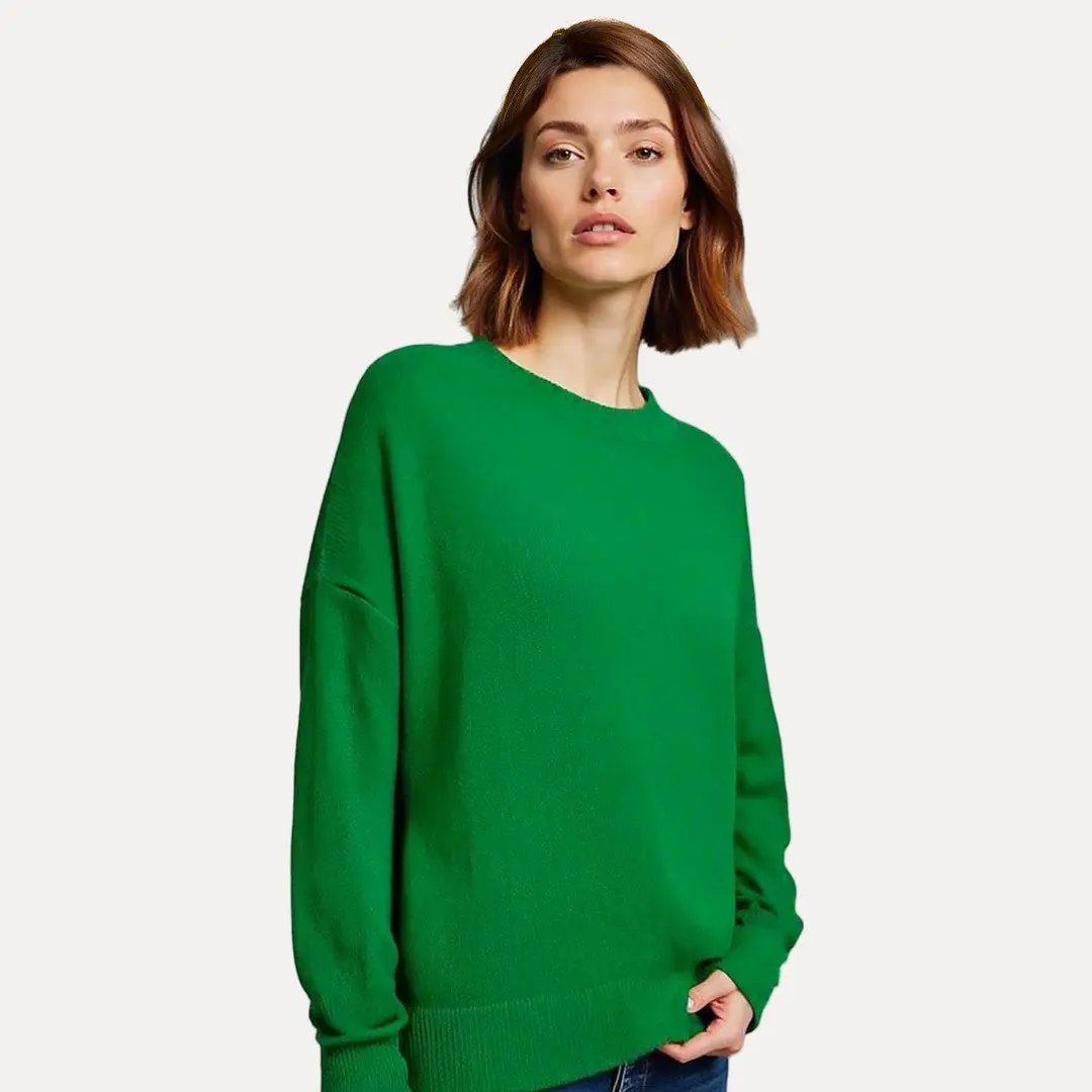 Arabella oversized knitted sweater in neutral tone, relaxed loose fit perfect for cozy autumn layering