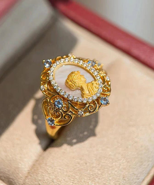 Bagues Art Gold en argent sterling et zircons surdorés - Wavlynn