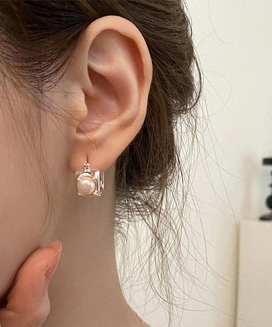 Boucles d'oreilles à tige en perles surdorées en cuivre Art Silk - Wavlynn