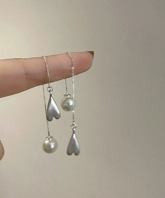 Boucles d'oreilles pendantes à pampilles en perles et cuivre surdoré Art Silk - Wavlynn