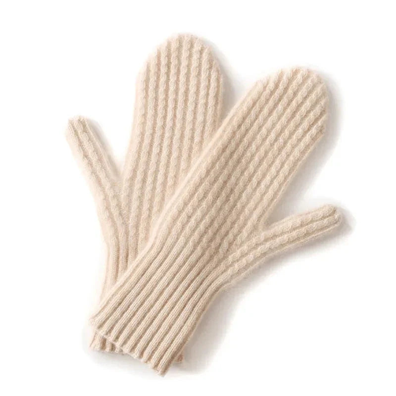 Alia women's charcoal ribbed knit 100% wool gloves lightweight breathable winter