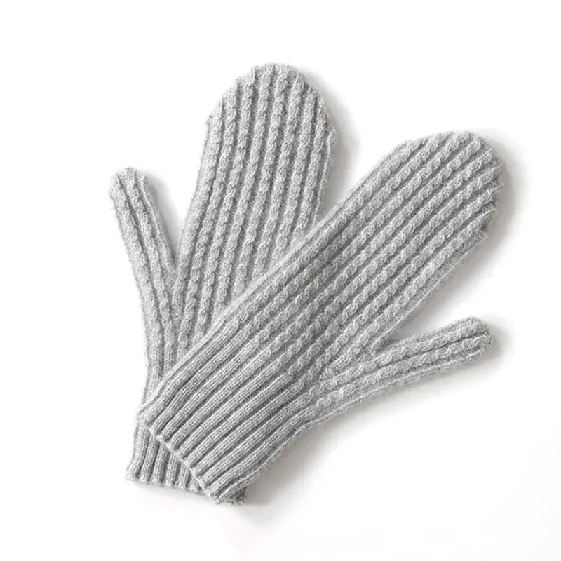 Alia 100% wool ribbed knit gloves soft insulated breathable lightweight cold-weather essential