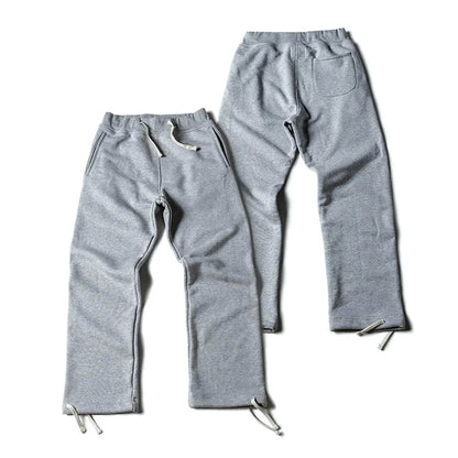 Crew jogger sweatpants in neutral cotton blend, straight leg loose fit with elastic waistband