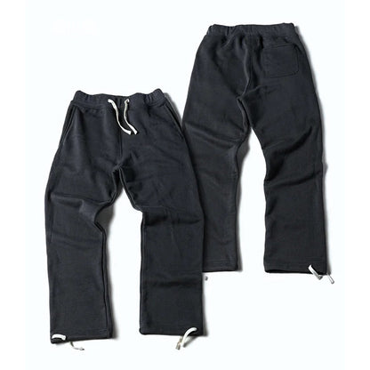 Crew jogger sweatpants in neutral cotton blend, straight-leg loose fit with elastic waistband