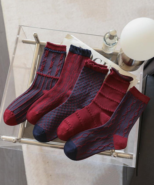 Chaussettes mi-mollet en jacquard pour femme, automne et hiver - Wavlynn