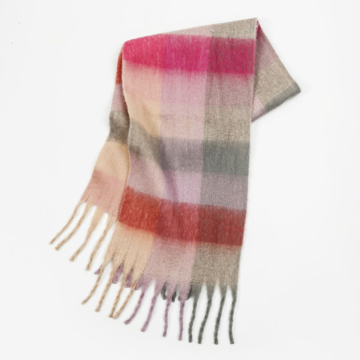 Avellino Rainbow Cascade Scarf poly blend multicolor ombre wrap with vibrant cascading hue pattern