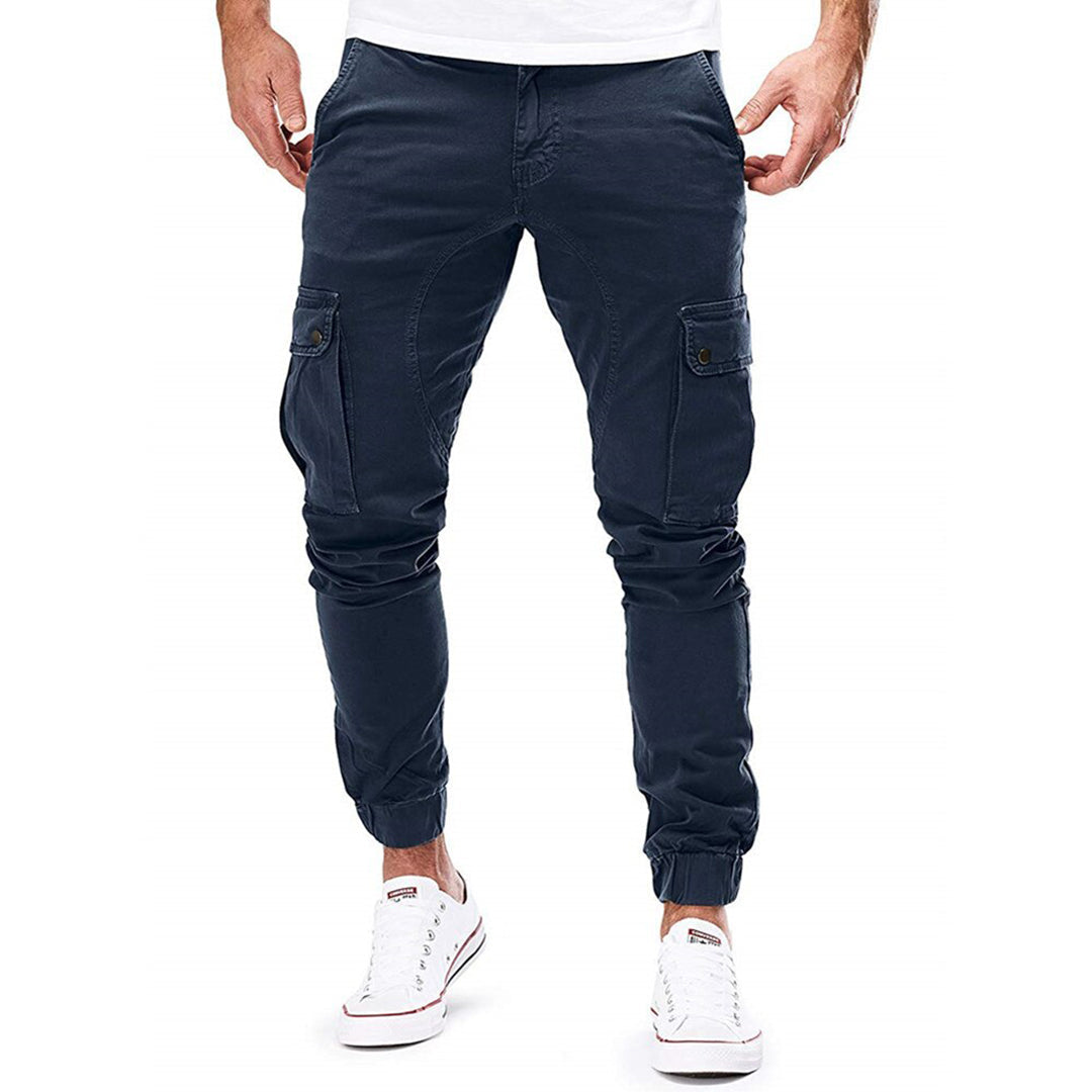 Men's slim-tapered cargo jogger pants breathable cotton blend with utility pockets streetwear style