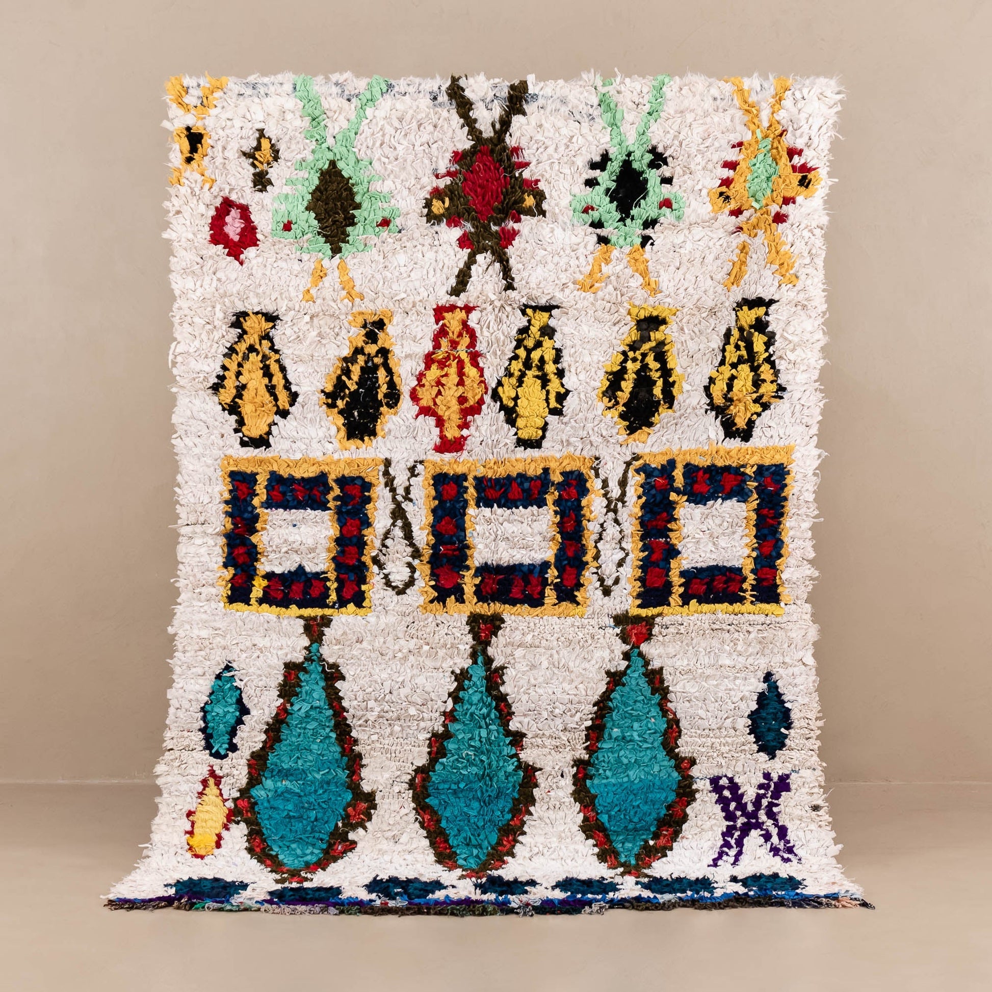 OuedLaou - vintage boucherouite rug - Wavlynn