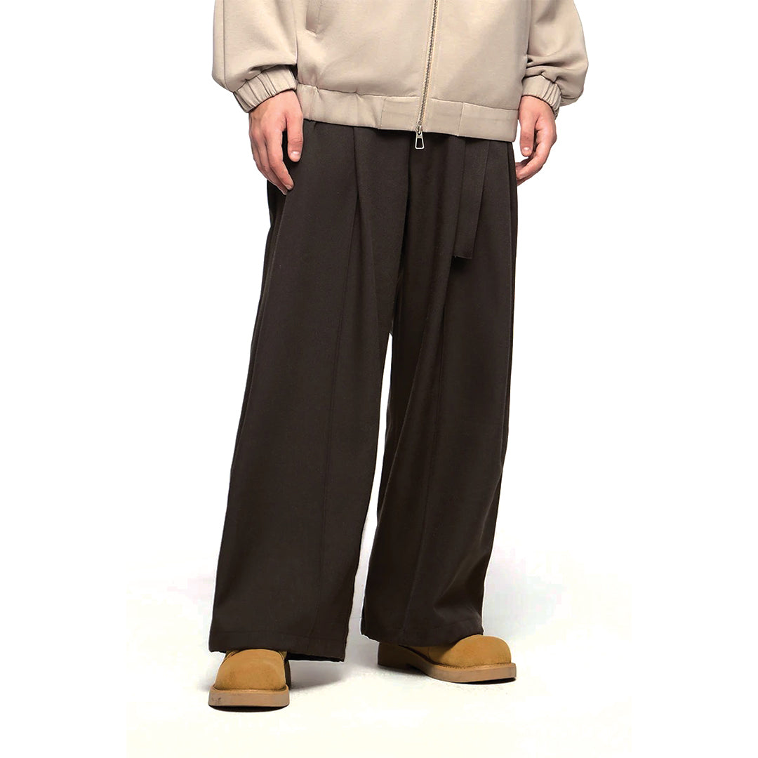Wavlynn relaxed wide-leg cotton trousers with elastic waist, midrise tailored fit everyday comfort