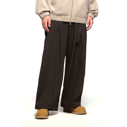 Wavlynn relaxed wide-leg cotton trousers with elastic waist, midrise tailored fit everyday comfort