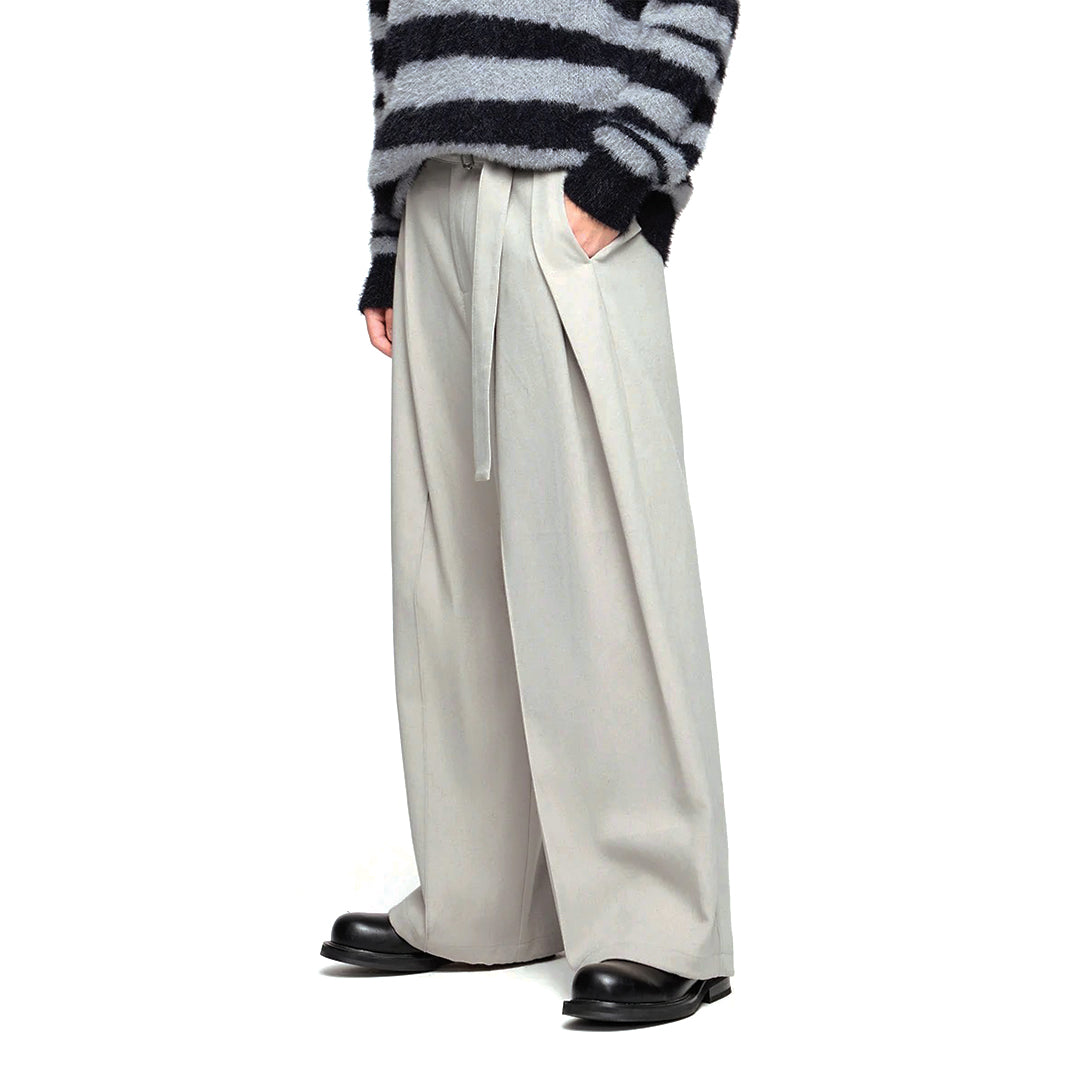 Wavlynn relaxed wide-leg cotton trousers with elastic waist, midrise tailored fit for smart-casual wear