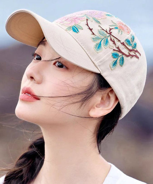 Belle casquette de baseball brodée beige - Wavlynn