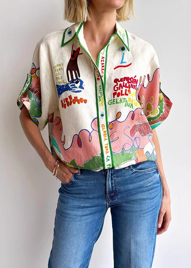 Haut Simply Be Taille 20 En Coton Blanc Bleu - Col Peter Pan - Porté Une Fois