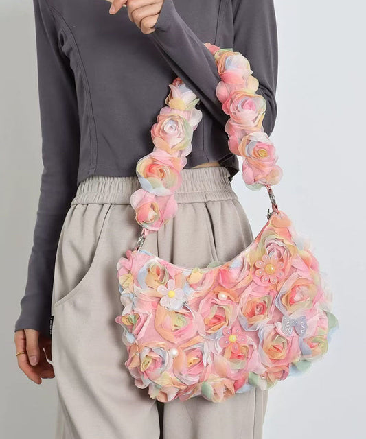 Magnifiques sacs à bandoulière pour femmes à bordure festonnée rose - Wavlynn