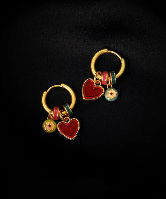 Magnifiques boucles d'oreilles créoles à pampilles en argent sterling surdoré arc-en-ciel - Wavlynn