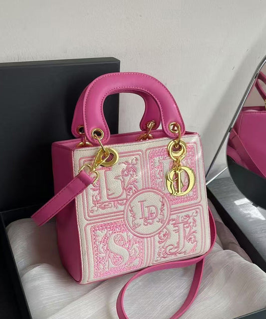 Magnifique micro sac pour femme en similicuir avec broderie rose - Wavlynn