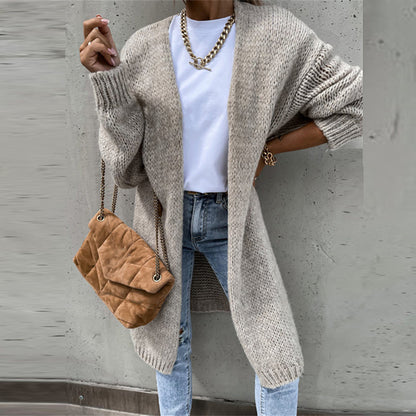 Wavlynn Lauren women's relaxed fit long open-front cardigan with effortless layering drape