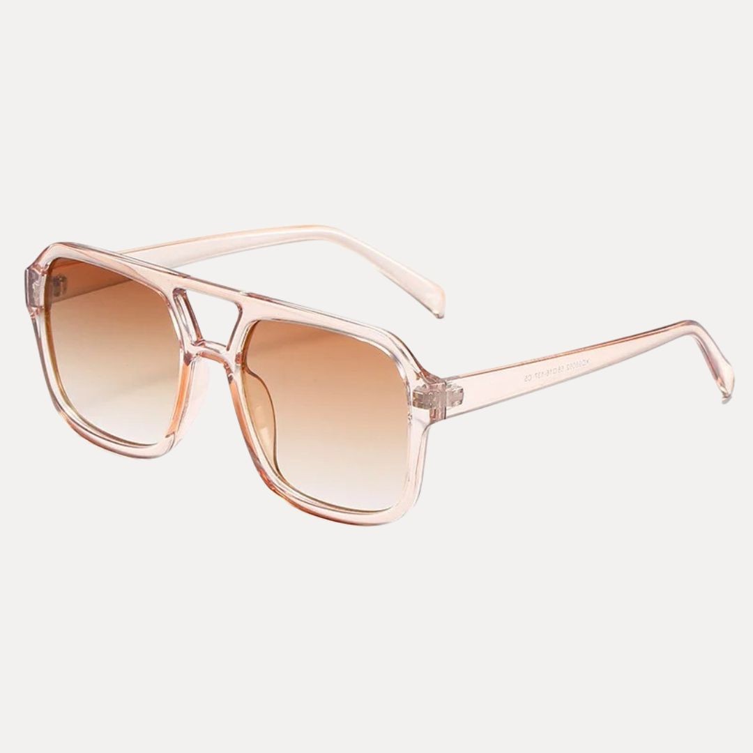 Women's bold square tortoiseshell sunglasses with thick frame, double bridge, and UV400 lenses
