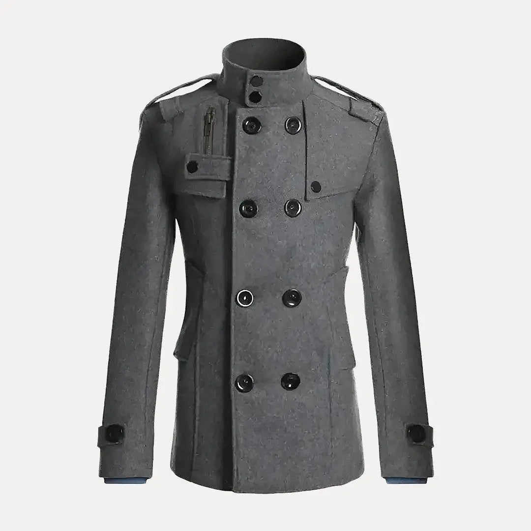 Wavlynn men's double-breasted wool-blend trench coat, timeless classic cut for work and travel