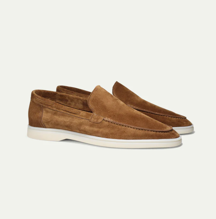 Men's Xavier faux suede slip-on loafers in classic tones, breathable comfort with durable rubber sole
