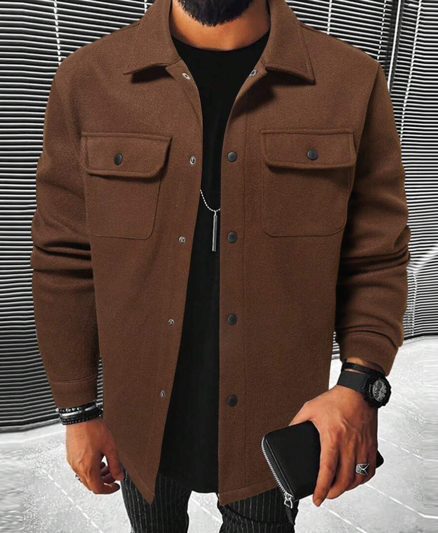 Men's lightweight spring jacket relaxed fit soft breathable fabric versatile all-season layering piece