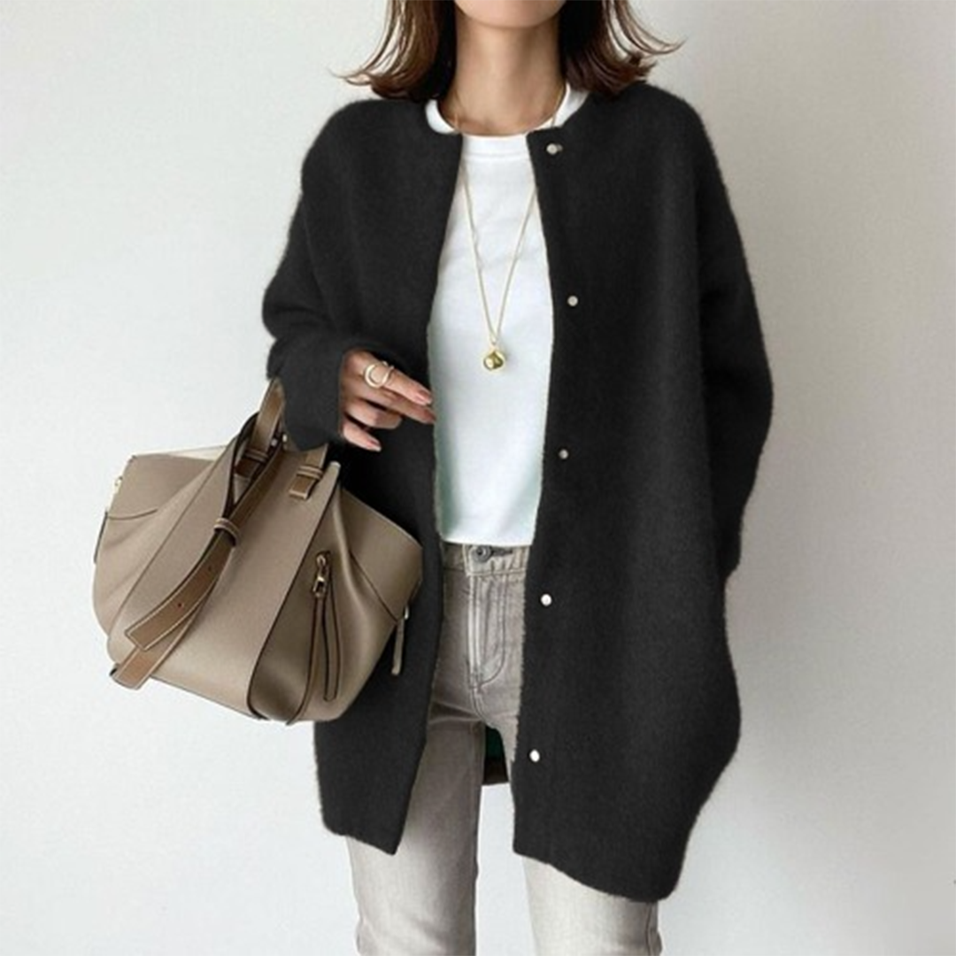 Riley refined layered cardigan soft breathable structured design for modern sophisticated everyday style